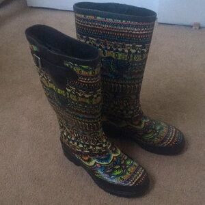 Cool Peace Multi- Color Rubber Rain Boots